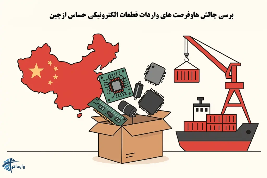 برسی چالش هاوفرصت های واردات قطعات الکترونیکی حساس ازچین