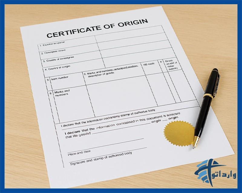 اطلاعات موجود در گواهی مبدا