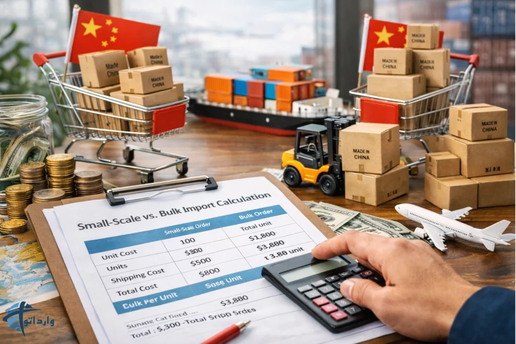 نمونه محاسبه برای واردات جزئی و عمده