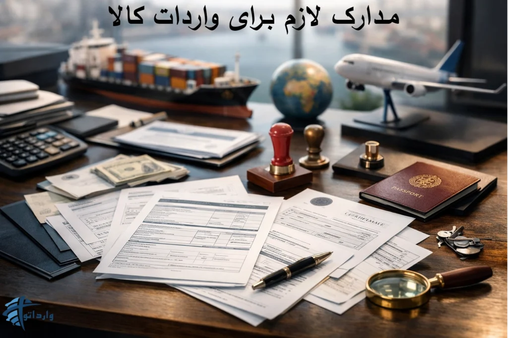 مدارک لازم برای واردات کالا شامل اسناد گمرکی، بازرگانی و حمل‌ونقل
