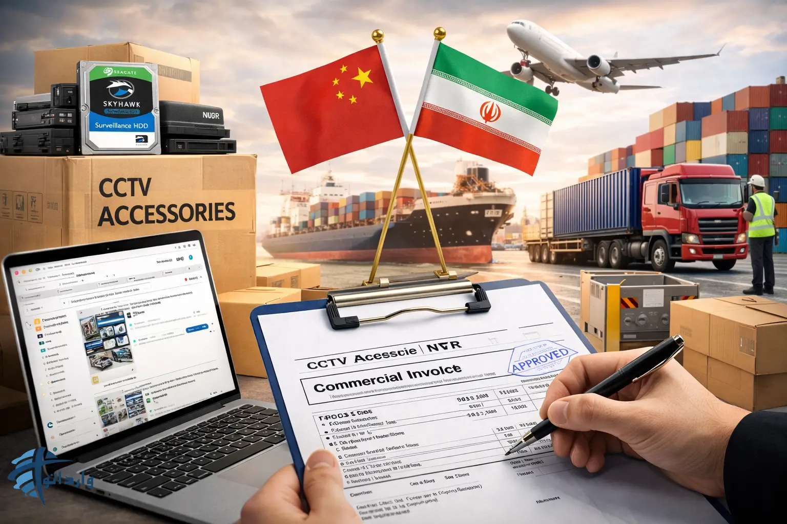 واردات تجهیزات جانبی دوربین مداربسته (NVR.کابل.هارد) از چین