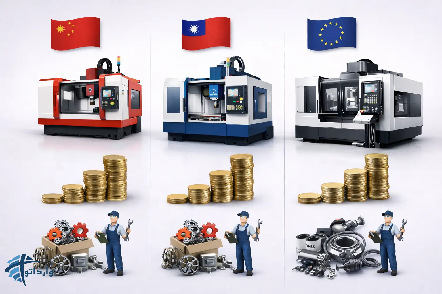 مقایسه قیمت و کیفیت دستگاه های CNCچنین در مقابل اروپایی تایوانی