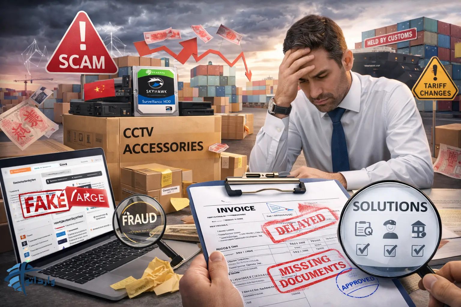 واردات تجهیزات جانبی دوربین مداربسته (NVR.کابل.هارد) از چین