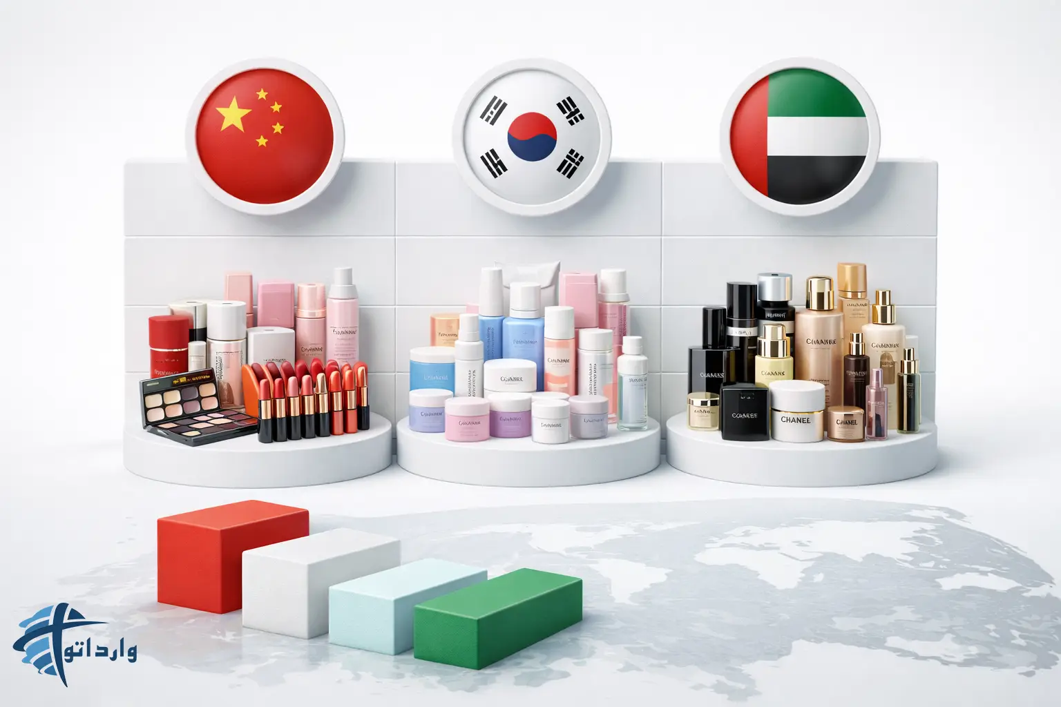 مقایسه واردات لوازم آرایشی از چین کره جنوبی و امارات : کدام بهتر است؟