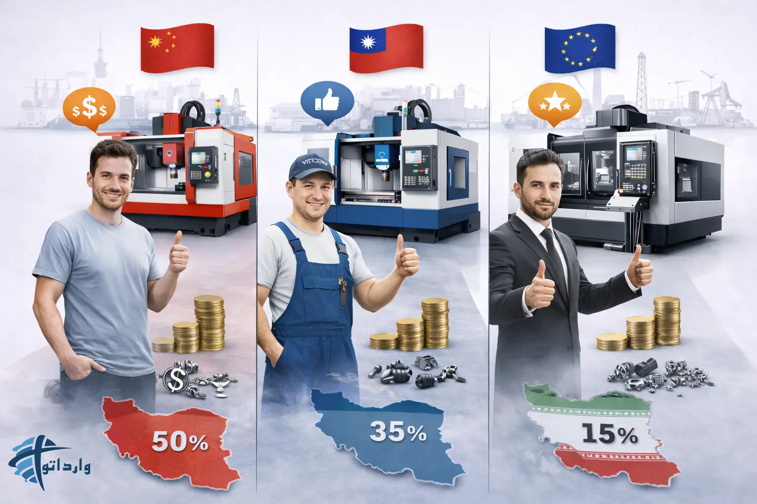 مقایسه قیمت و کیفیت دستگاه های CNCچنین در مقابل اروپایی تایوانی