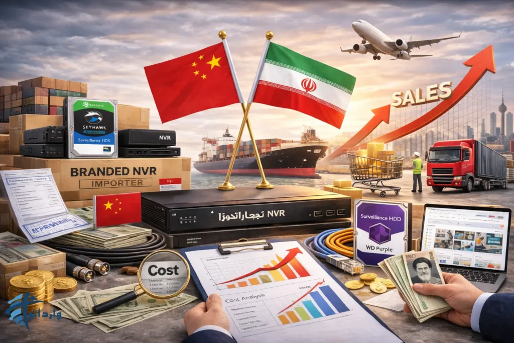 واردات تجهیزات جانبی دوربین مداربسته (NVR.کابل.هارد) از چین