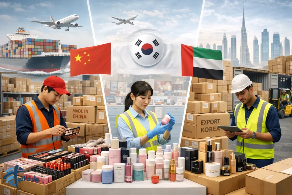 مقایسه واردات لوازم آرایشی از چین کره جنوبی و امارات : کدام بهتر است؟