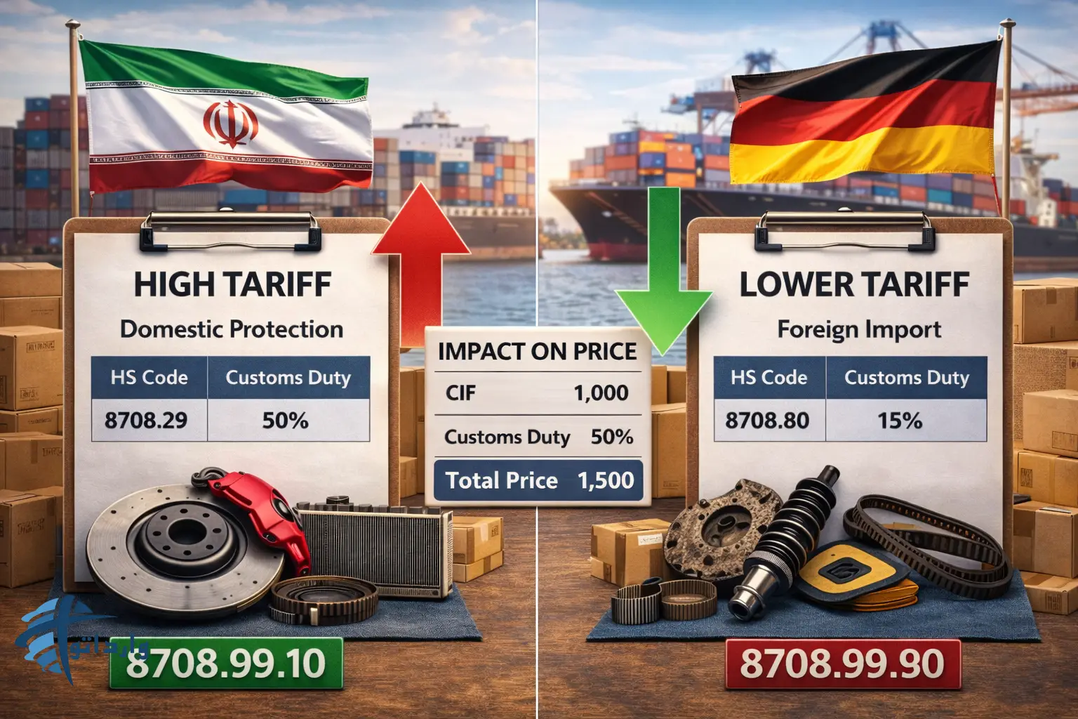 تعرفه گمرکی و Hs code لوازم یدکی خودرو