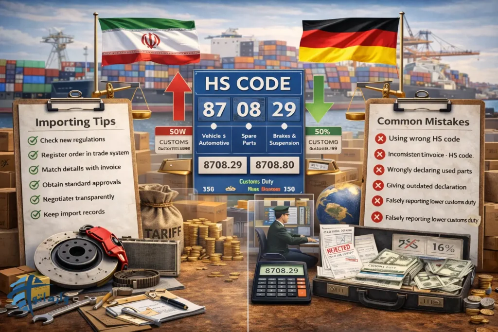 تعرفه گمرکی و Hs code لوازم یدکی خودرو