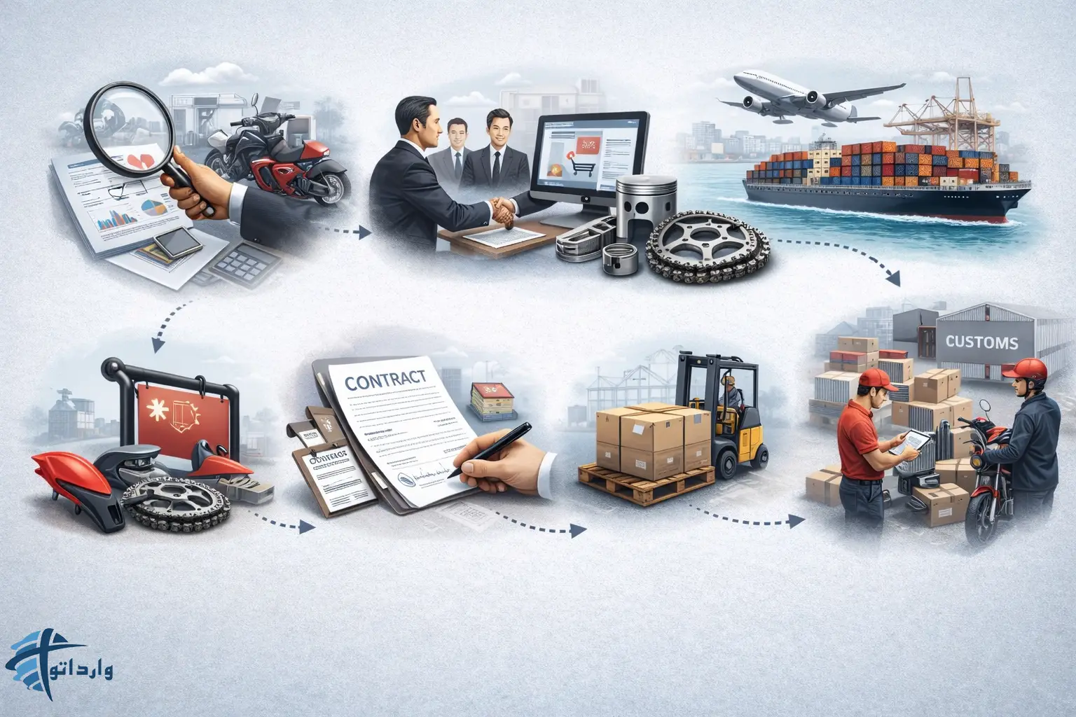 مراحل قانونی واردات لوازم یدکی موتور سیکلت از چین