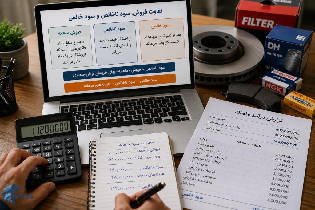 درآمد ماهانه مغازه لوازم یدکی