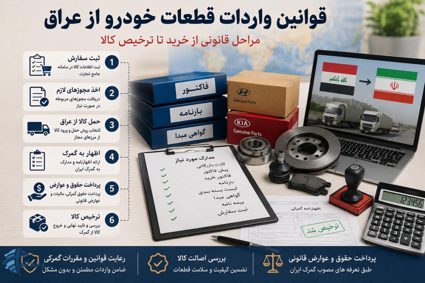 قوانین واردات قطعات خودرو از عراق